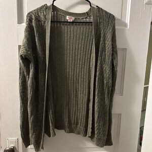 Mossimo Supply Co. Olive Open Knit Cardigan